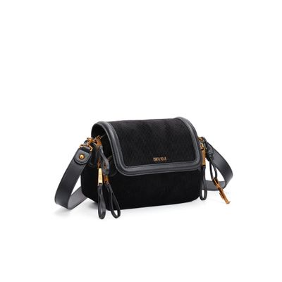 Bolsa M Veludo Cotele Preto