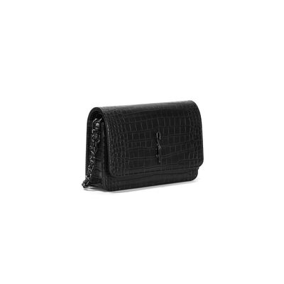 Bolsa P Material Croco Preto 2