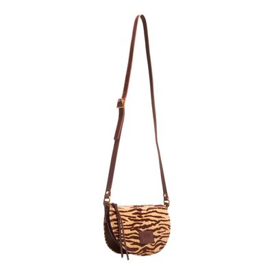 Bolsa P Couro Pelo Zebra New Brown