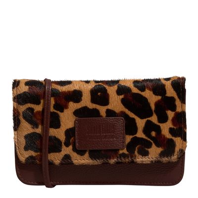 Bolsa P Couro Pelo Estampa Onca Natural