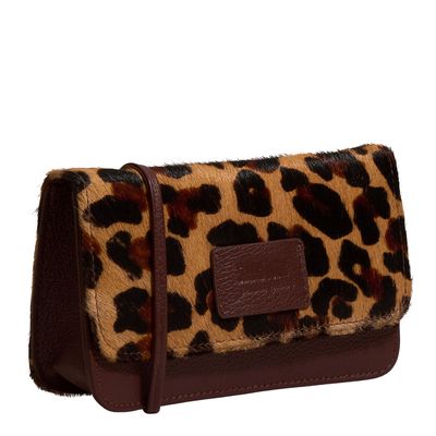 Bolsa P Couro Pelo Estampa Onca Natural