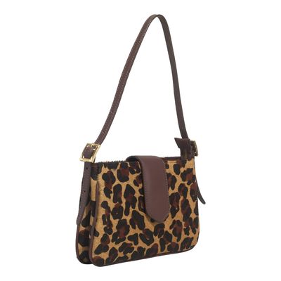 Bolsa P Couro Pelo Estampa Onca Natural