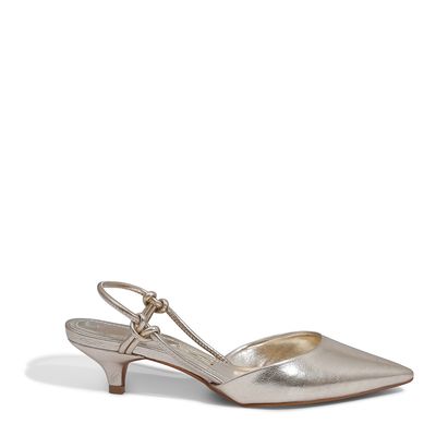 Scarpin Metalizado Salto Baixo Dourado