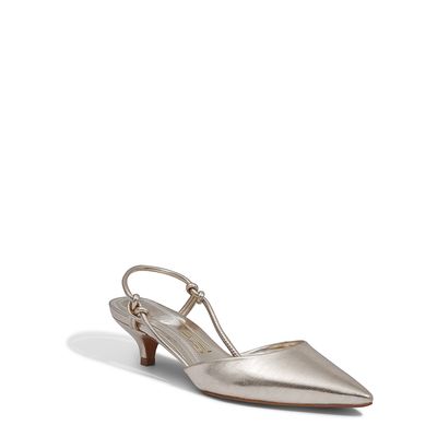 Scarpin Metalizado Salto Baixo Dourado