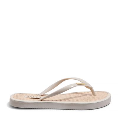 Flip Flop Palha Off White e Bege