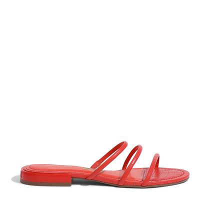 Rasteira Croco London Tira Vermelha