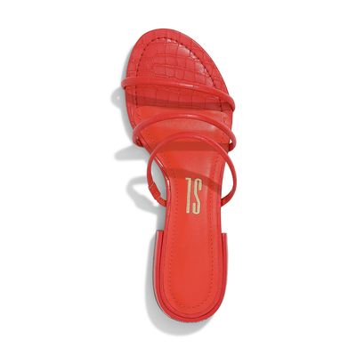 Rasteira Croco London Tira Vermelha
