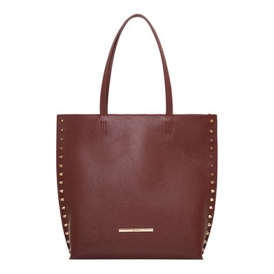 Bolsa Shopper Tachas Marrom