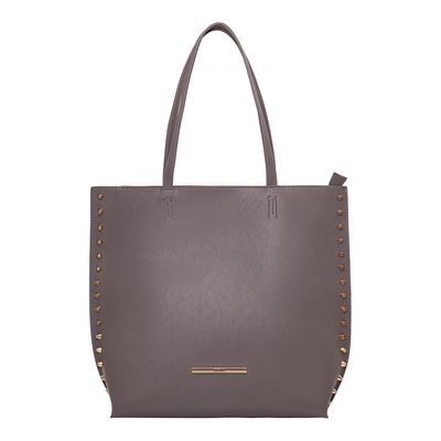 Bolsa Shopper Tachas Cinza
