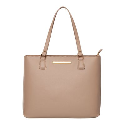 Bolsa Shopper Caviar Fivela Bege