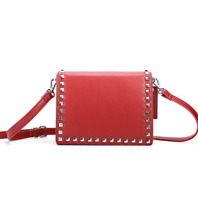 Bolsa Quadrada Média Metal Vermelha