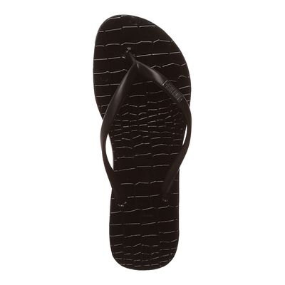 Flip Flop Croco Verniz Preto