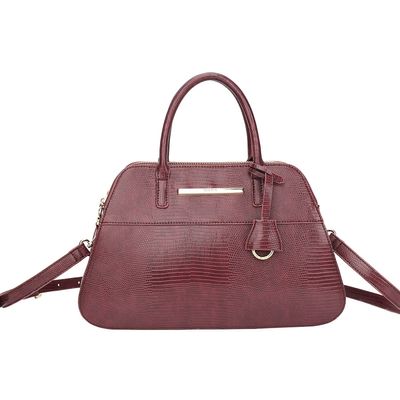 Bolsa Grande Couro Lizard Vinho