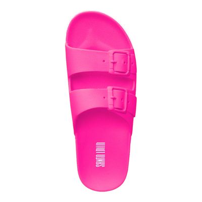 Slide Emborrachada Fivela Rosa Neon