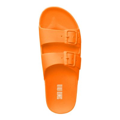 Slide Emborrachada Fivela Laranja Neon