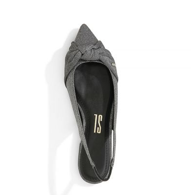 Sapatilha Slingback Malha Preto