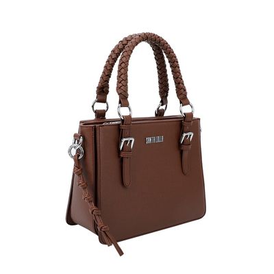 Bolsa Média Trançada Marrom