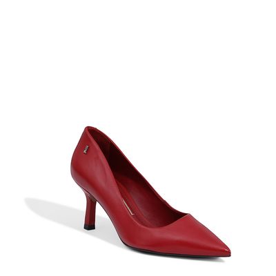 Scarpin Couro Pelica Soft Salto Médio Vermelho