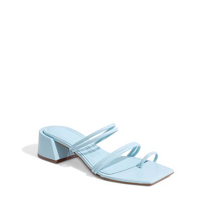 Mule Tiras Salto Bloco Azul