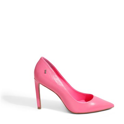 Scarpin Couro Pelica Soft Salto Alto Rosa