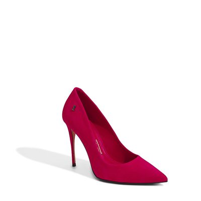 Scarpin Camurça Bico Fino Vermelho