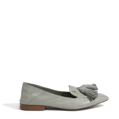 Mocassim Couro Tassel Verde