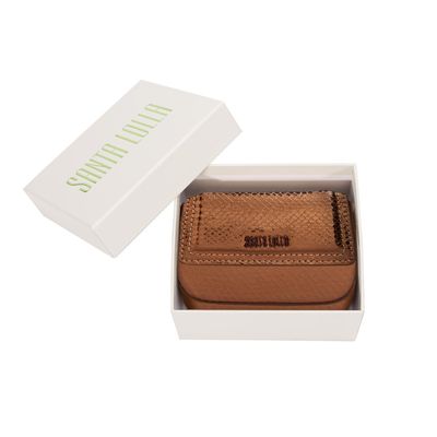 Bolsa Com Caixa Transversal Metalizada Bronze