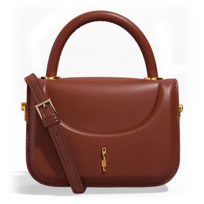 Bolsa Pequena Com Caixa Soft Alça Transversal Marrom