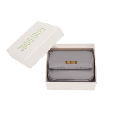 Bolsa Pequena Com Caixa Soft Cinza Alça Transversal