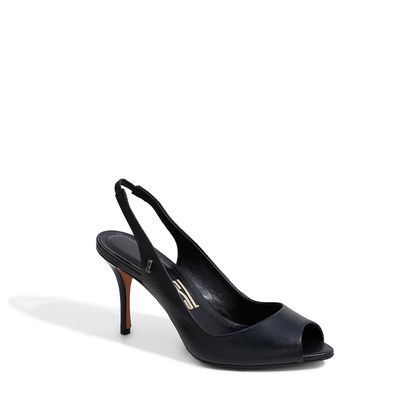 Peep Toe Slingback Salto Alto Preto