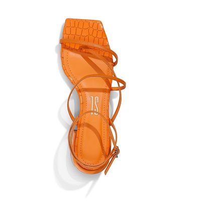 Rasteira Croco Tiras Laranja
