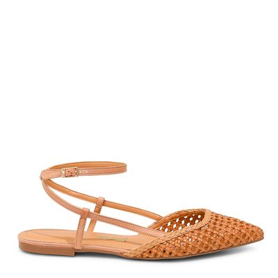 Sapatilha Slingback Tramado Caramelo