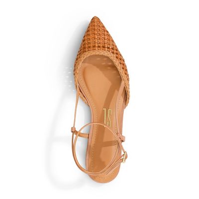 Sapatilha Slingback Tramado Caramelo
