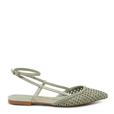 Sapatilha Slingback Tramado Verde