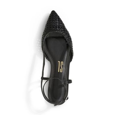 Sapatilha Slingback Tramado Preta