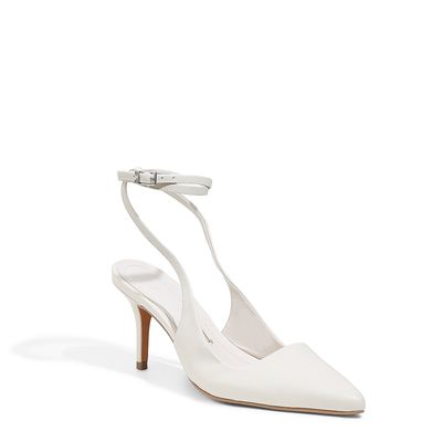 Scarpin Slingback Salto Médio Off White