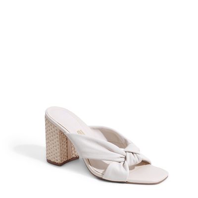 Mule Couro Palha Off White