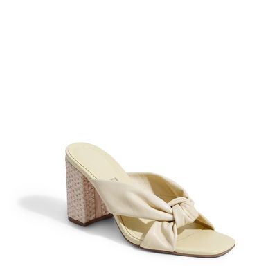 Mule Couro Palha Amarelo