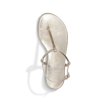 Rasteira Thong Metalizada Dourada