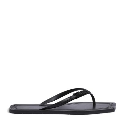 Flip Flop Borracha Bico Quadrado Preta