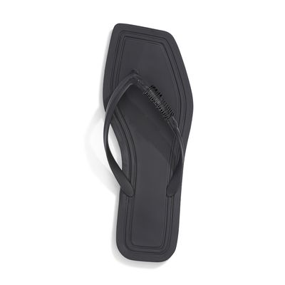 Flip Flop Borracha Bico Quadrado Preta