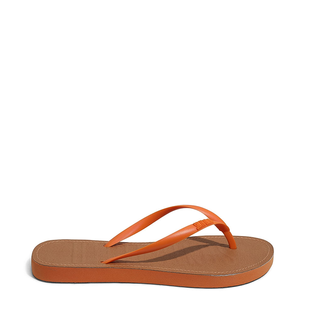 Flip Flop Borracha Laranja e Bege