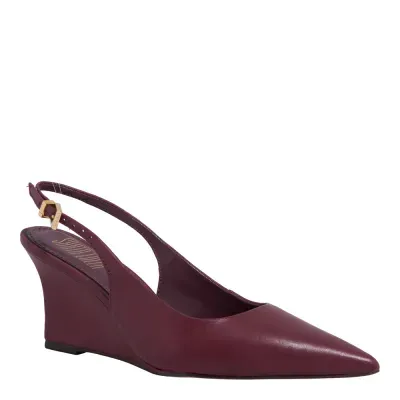 Scarpin Slingback Couro Anabela Roxo