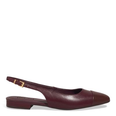 Sapatilha Slingback Couro Roxo Bico Fino