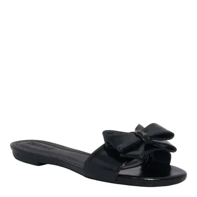 Rasteira Flat Napa Laço Preto