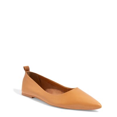 Sapatilha Couro Bico Fino Caramelo