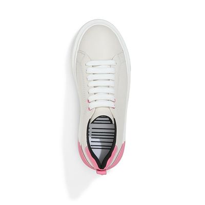 Tênis Couro Flatform Branco e Rosa