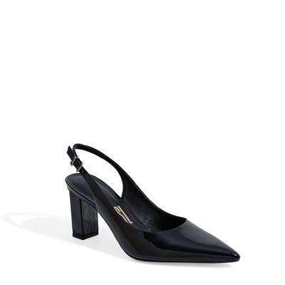 Scarpin Slingback Envernizado Preto