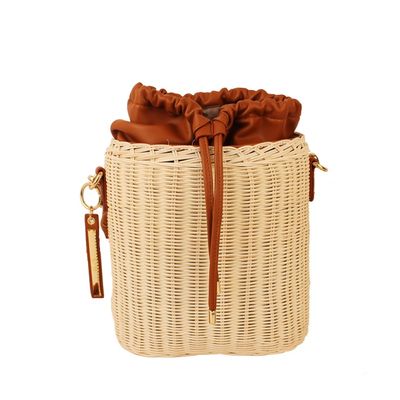 Bolsa Bucket Palha Marrom