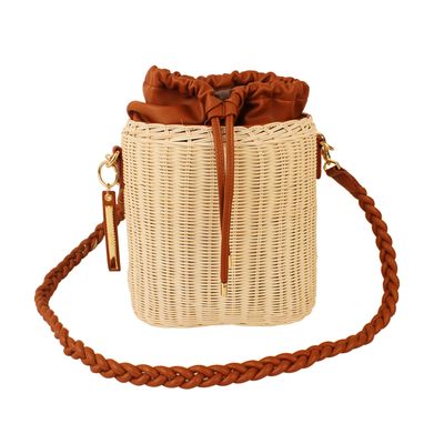 Bolsa Bucket Palha Marrom